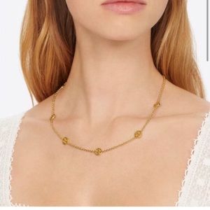 Tory Burch Gold Delicate Miller Logo Necklace